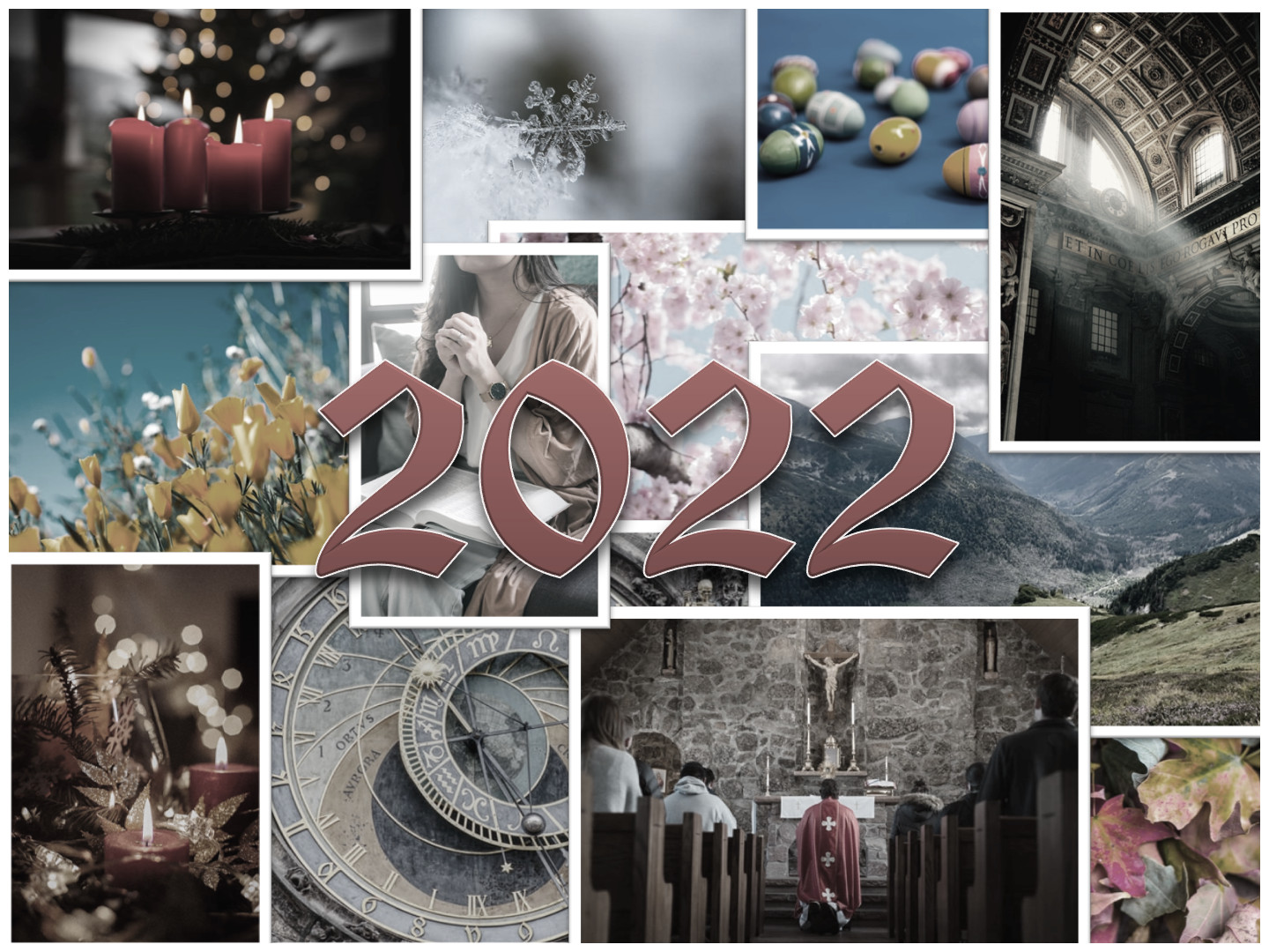 kolaż zdjęć kojarzących się z różnymi świętami roku data: 2022